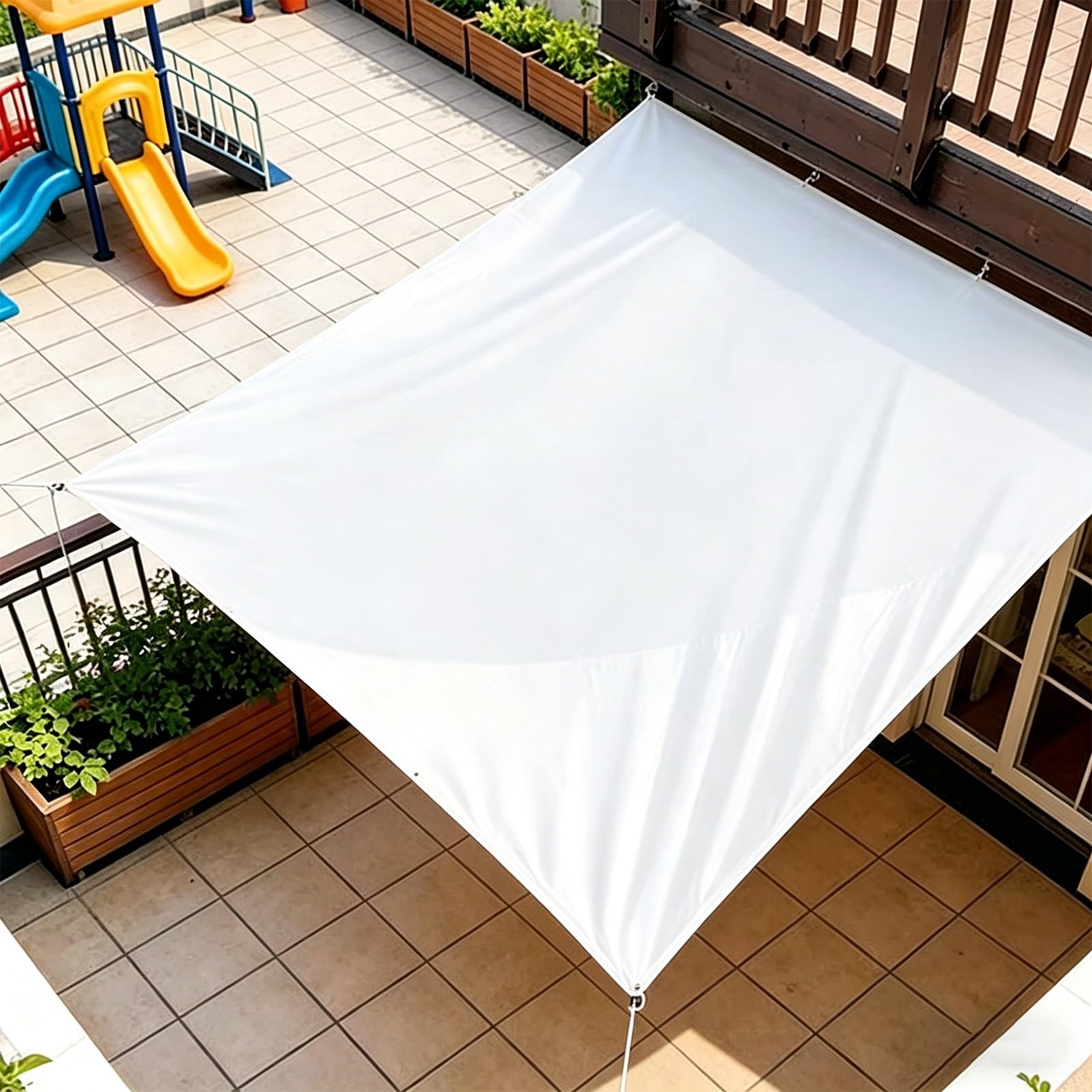 Tarpaulin 2m x 2m 3m x 4m 5m x 6m Waterproof Tarp with Reinforced Grommets, for Outdoor Camping Garden Ground Balcony Sheet Cover(1.8x2m(5.9ftx6.5ft))