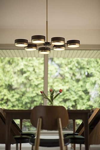 Miniatura 9 de VAXCEL Madison 7 Candelabro moderno de mediados de siglo de bronce claro