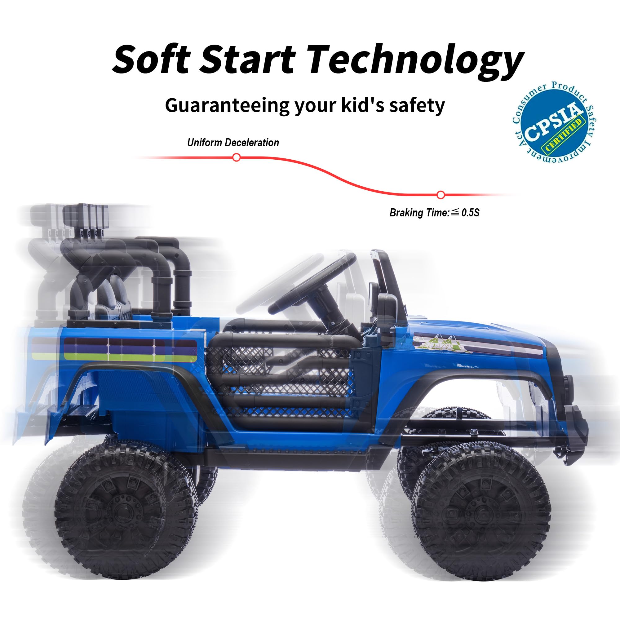 24V Ride on Toy Car, Kids Electric Vehicle 24 Volt Kids Ride on Car w/Remote Control, 3 Speeds – Blue