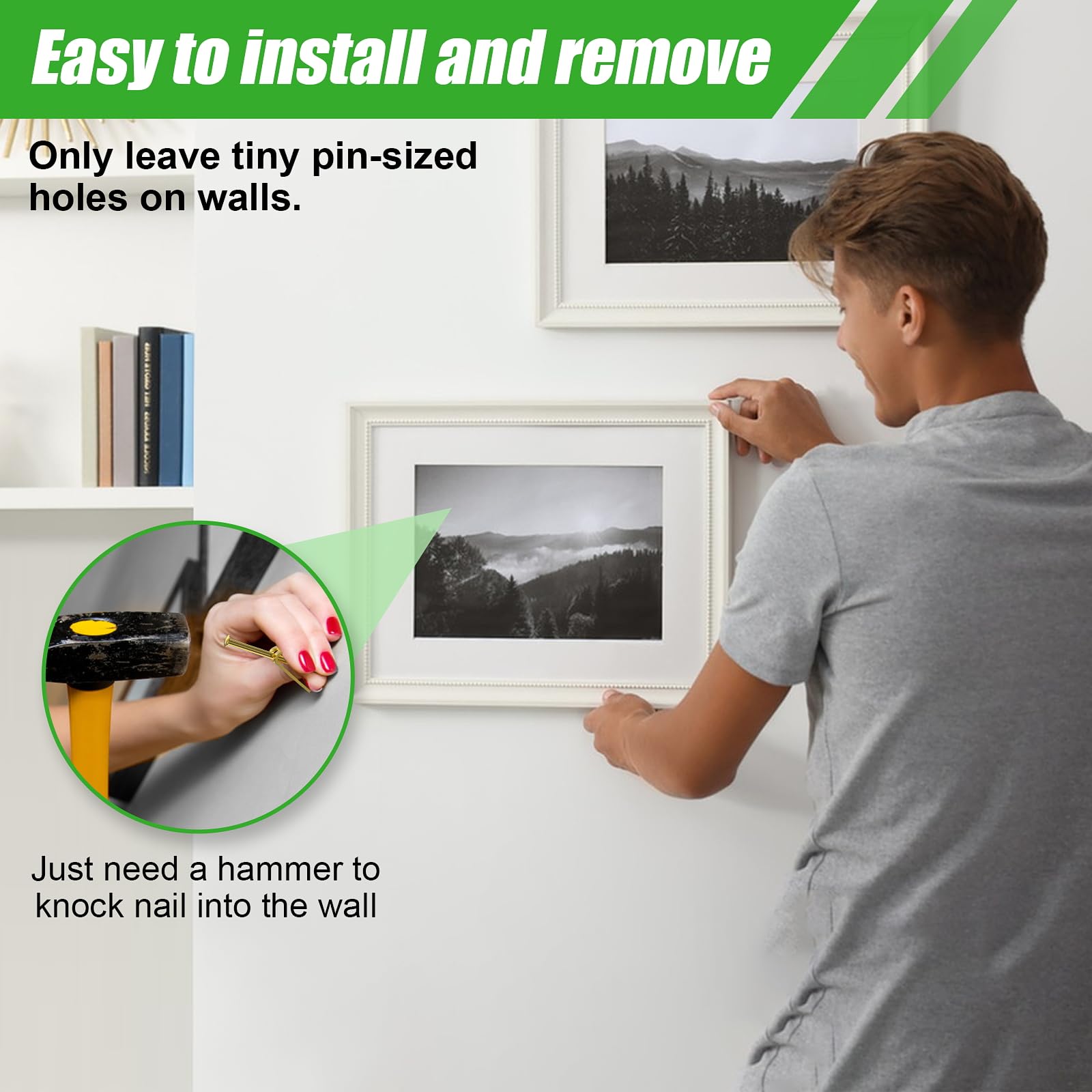 Picture Hanging Kit - Hooks & Nails for Walls -5