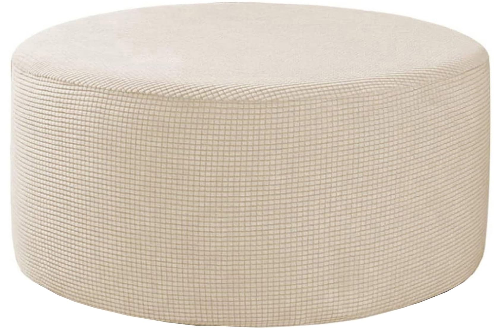 Odaima Round Ottoman Slipcover 36/24 inch Stretch Jacquard Round Ottoman Cover Foot Stool Cover Washable Storage Ottoman Cover Protector Footstool Cover with Elastic Bottom(#7,95x95cm/37x37in)
