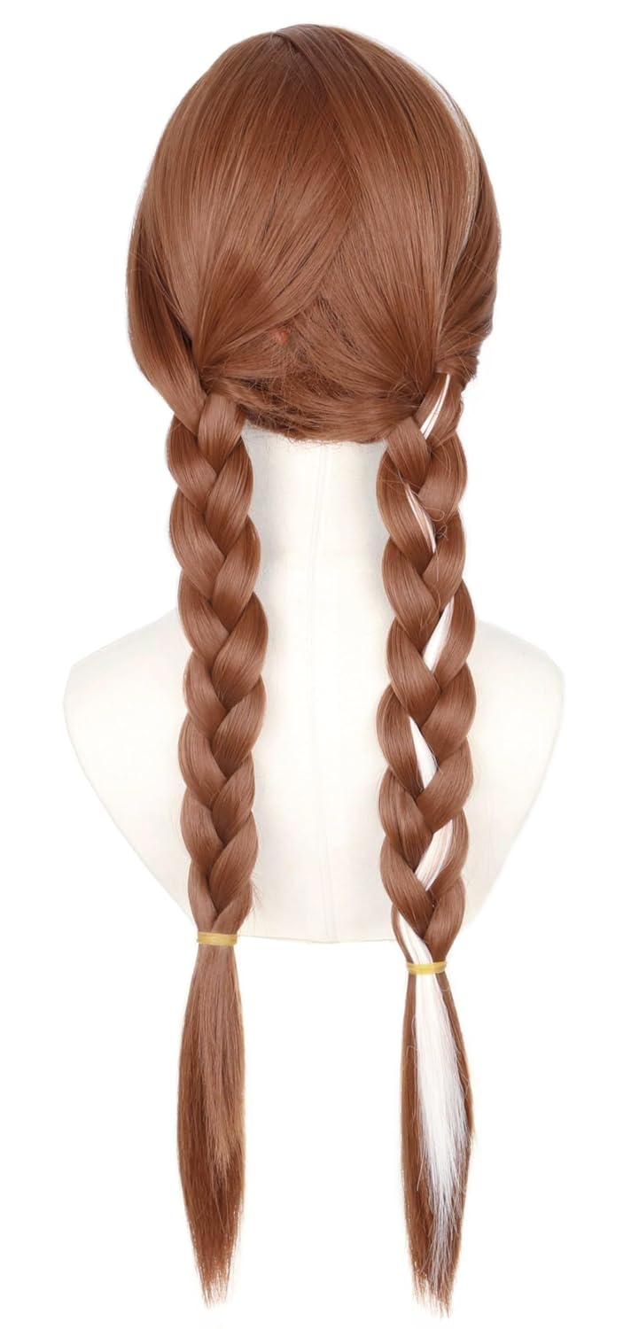 Topcosplay Women or Girls Wig Halloween Costume Cosplay Wigs Brwon Long Braids Wig - Image 4