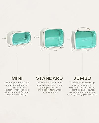 Miniatura 2 de ROWNYEON Estuche de maquillaje transparente impermeable para viajes, bolsa de aseo portátil, bolsa de tren, bolsa transparente para mujeres y niñas,