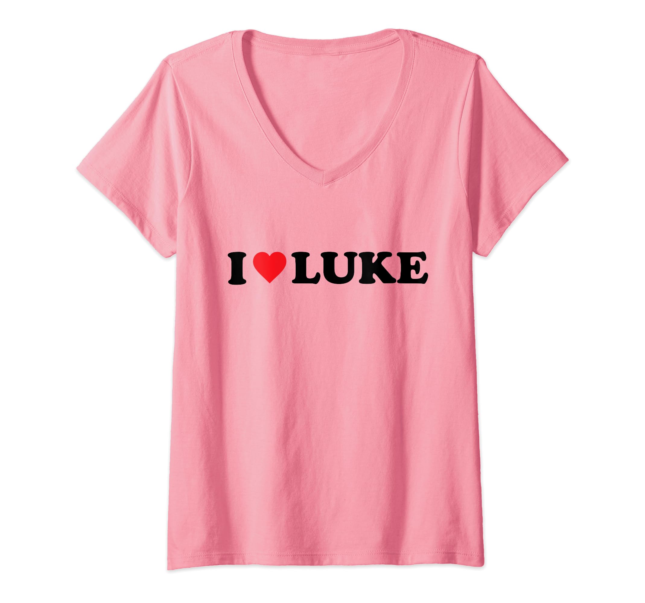 I Love Luke Cute Trendy Heart V-Neck T-Shirt