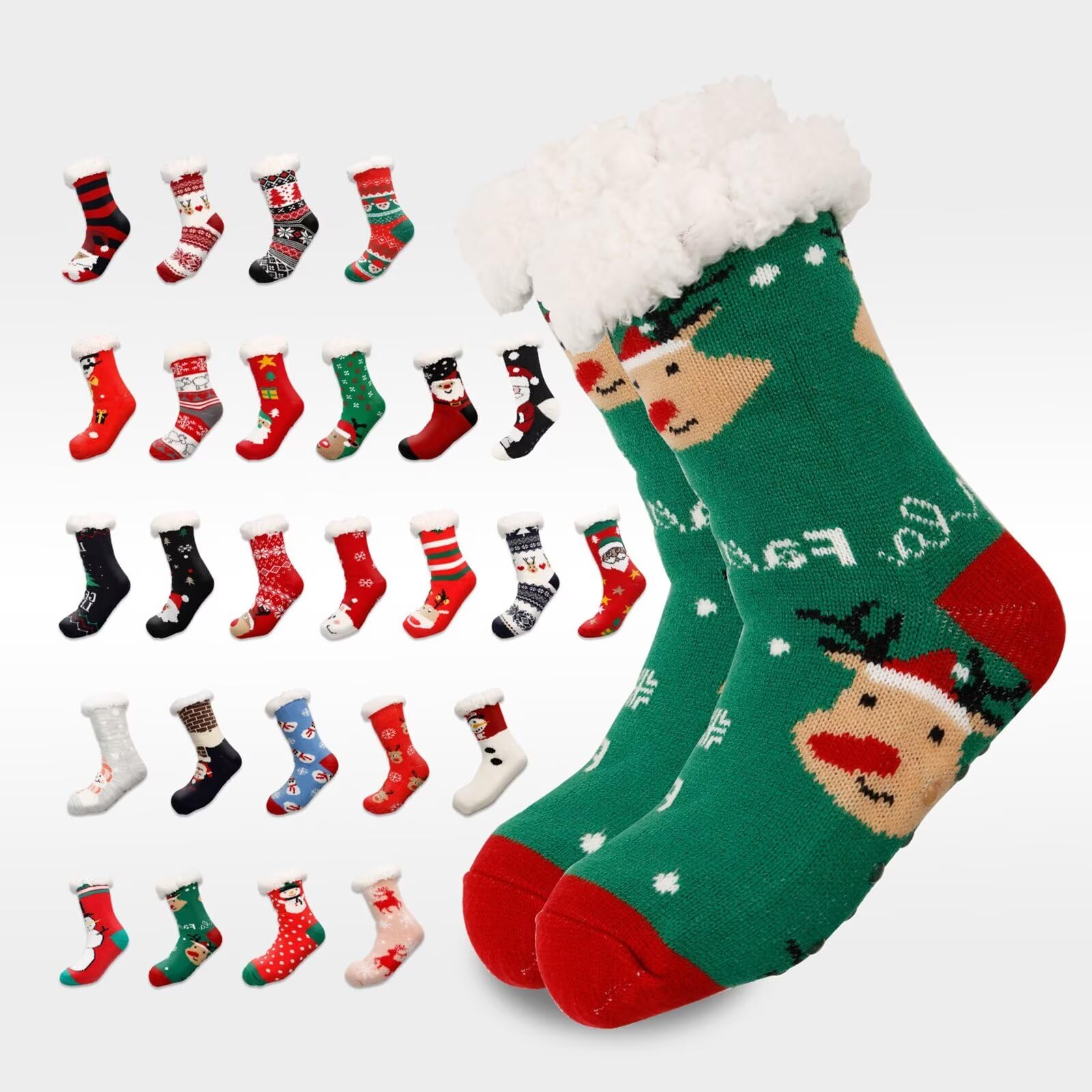 30 paia di calzini di Natale all'ingrosso, calzini di Natale in morbido cotone, divertenti calzini di Natale, set di caldi calzini invernali per uomo e donna