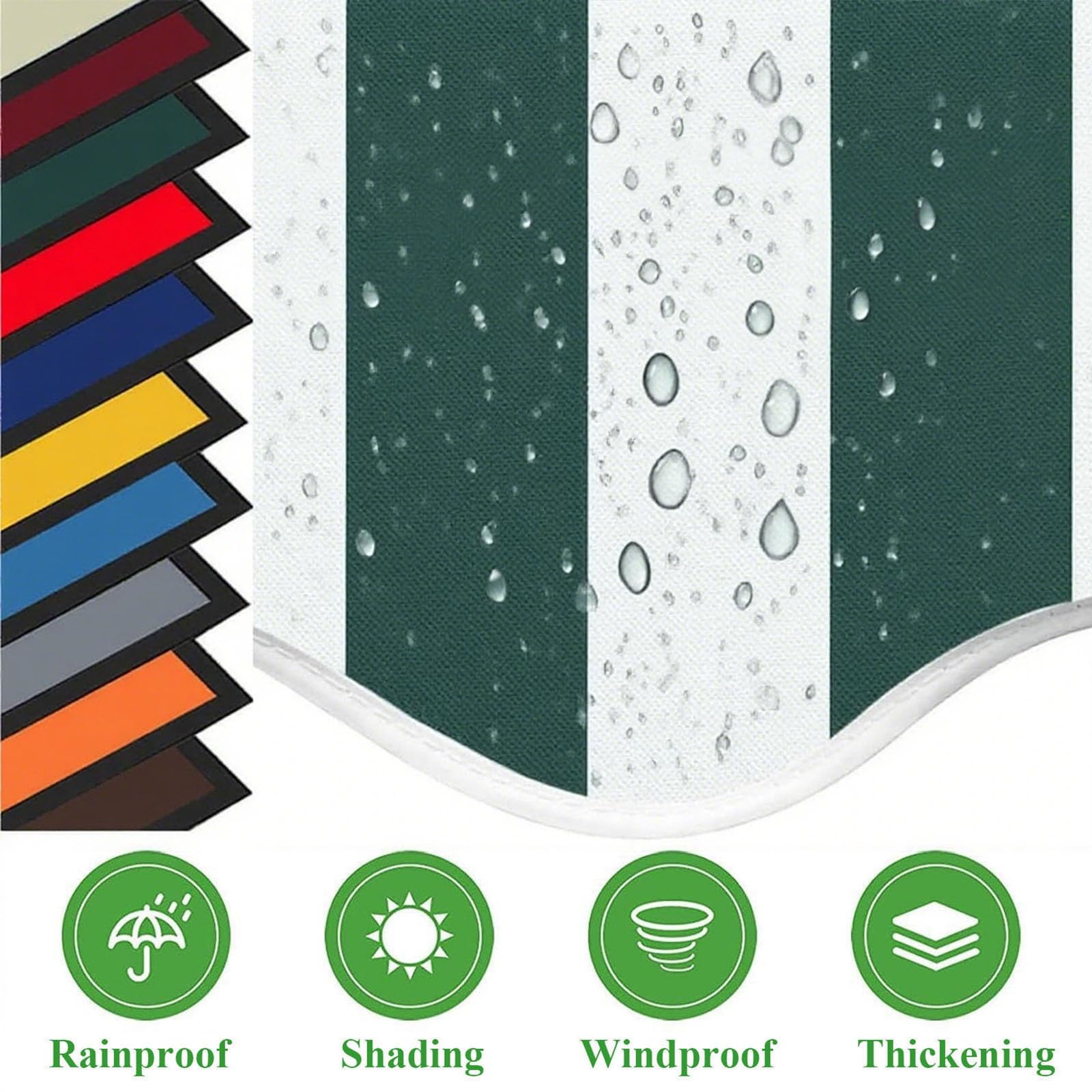 Tenda da Esterno Retrattile Sostituzione [Impermeabile] - Tessuto Copertura per Tende da Sole, Pergolati, Finestre - Giardino, Porte - Protezione UV E Pioggia(16x11.5ft(5 * 3.5m))