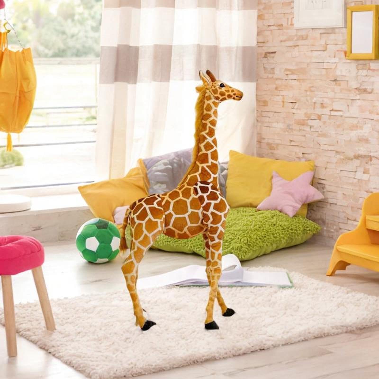 Peluche Girafe Douce Animal En Peluche Figurine Décorative Jouet Interactif Adapté pour Enfants Maison Fête, L