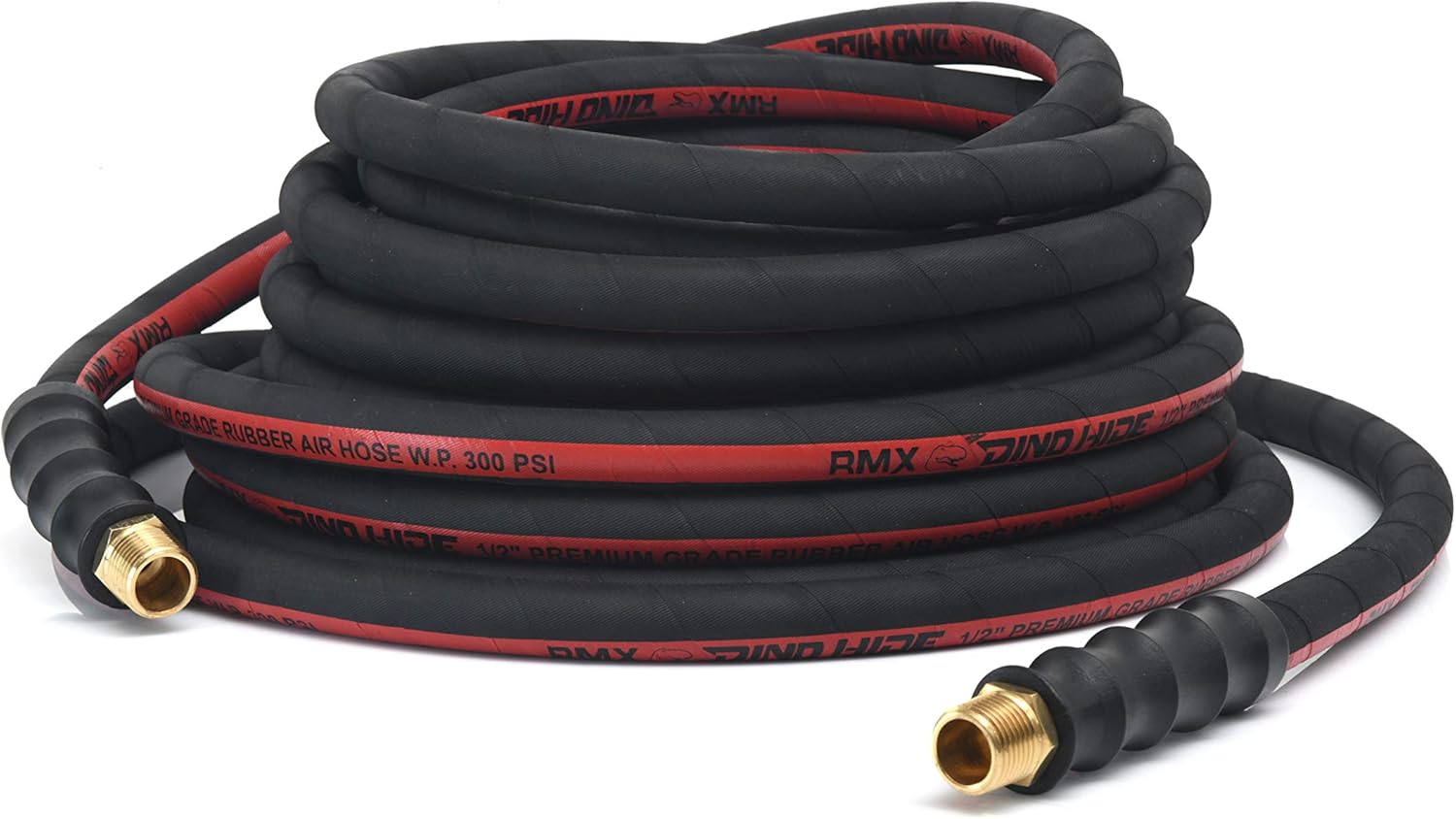 RMX Dino-Hide Rubber Air Hose - Heavy-Duty Wrapped Finish - Flexible in -40°F (1/2" x 50') - WLE1250