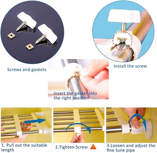 Miniatura 6 de BAOYOUNI Barra de tensión para armario, organizador de armario resistente, estantes de almacenamiento ajustables, separadores de armario para