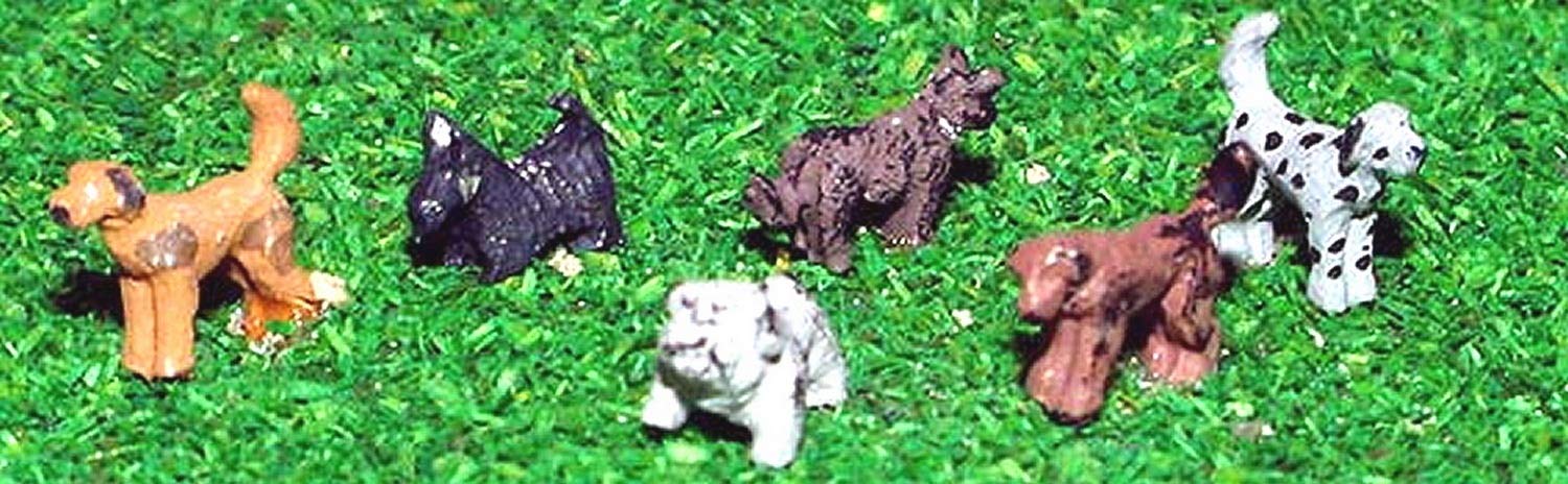 Langley Models 6 Dogs N Scale UNPAINTED Metal Model Kit A66