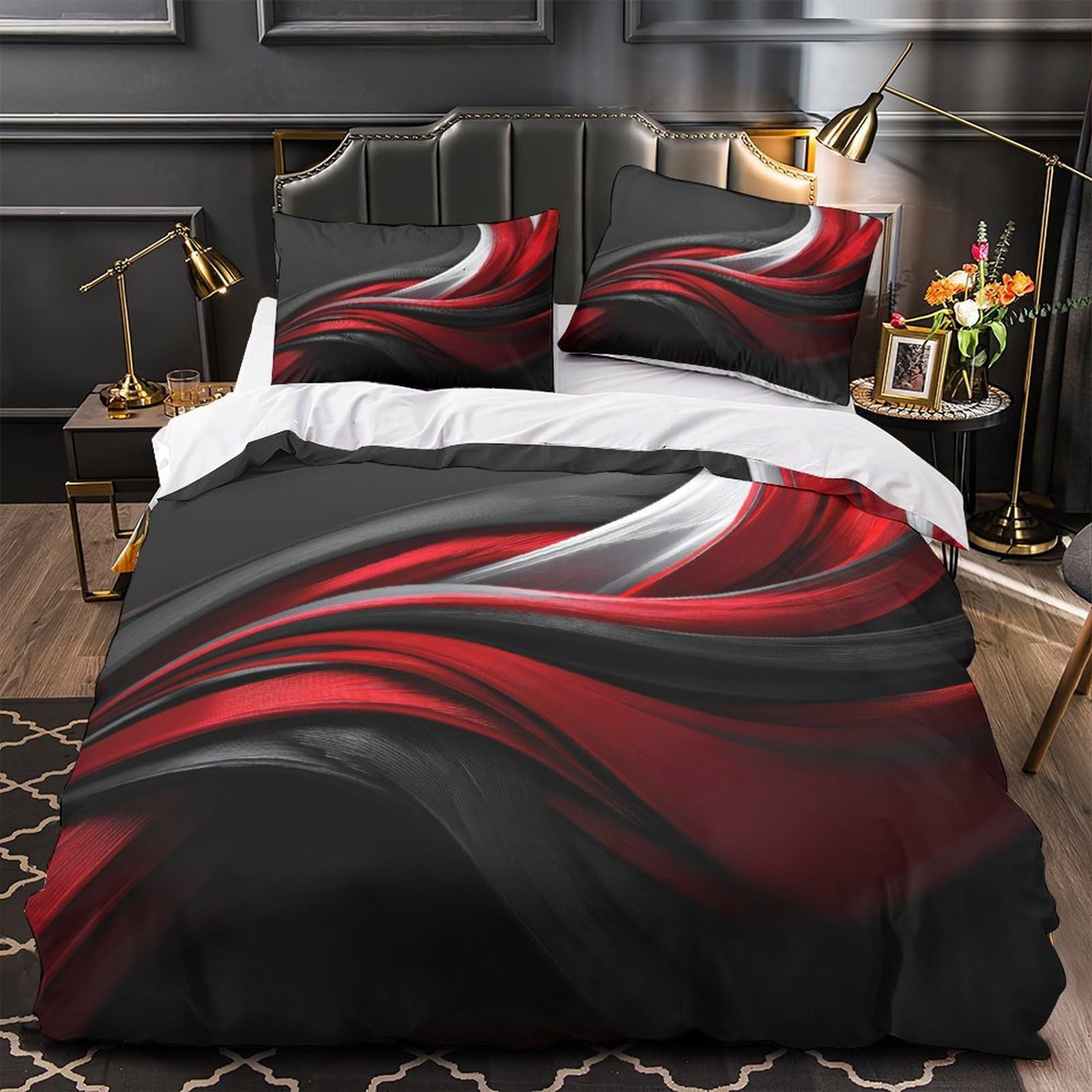 Housse de couette 220x240 dragon effet 3D microfibre respirante pour grand lit