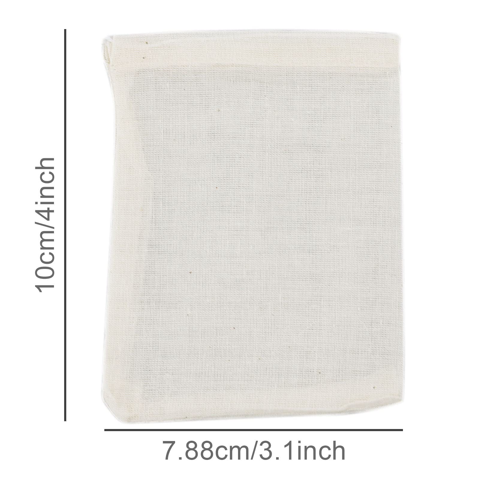 Sacs en mousseline de coton avec cordon de serrage 10 x 8 cm, lot de 50, réutilisables pour thé café épices