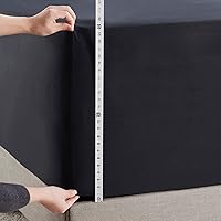 Vista 168 de Empyrean Charcoal Grey Extra Deep Pocket Fitted Sheet Full Size, Hotel Luxury Deep Pocket Full Size Fitted Sheet Only Easily Fits 18 to 24 Inch