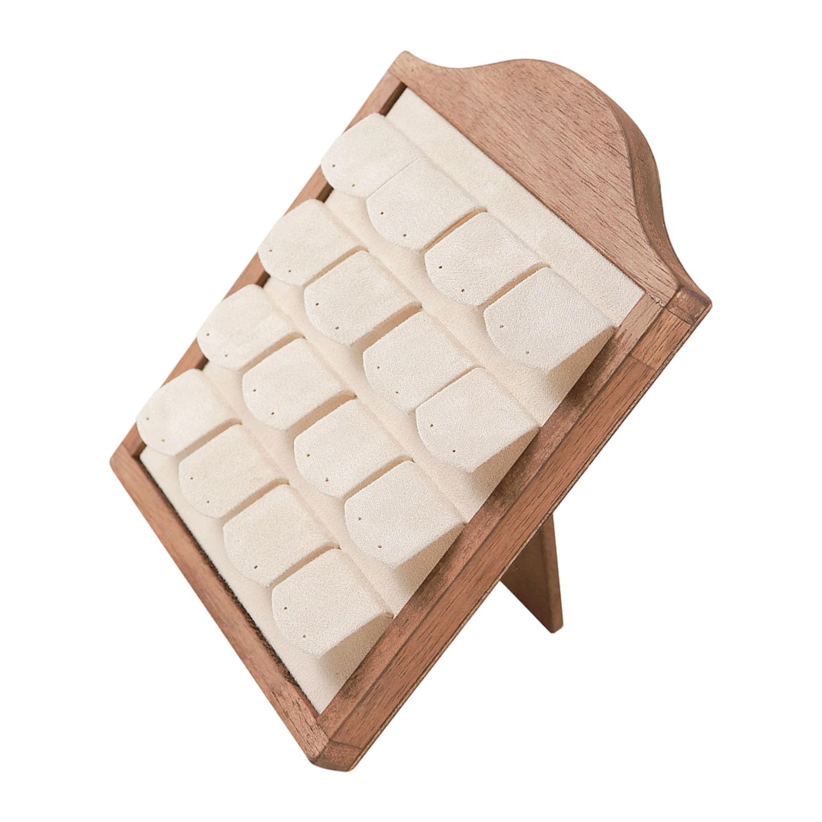 ZBIianxer Natural Wood Jewelry Showcase Stand for Multiple Rings Sturdy Designs for Retail or Home Use Jewelry Exhibition Display Rack