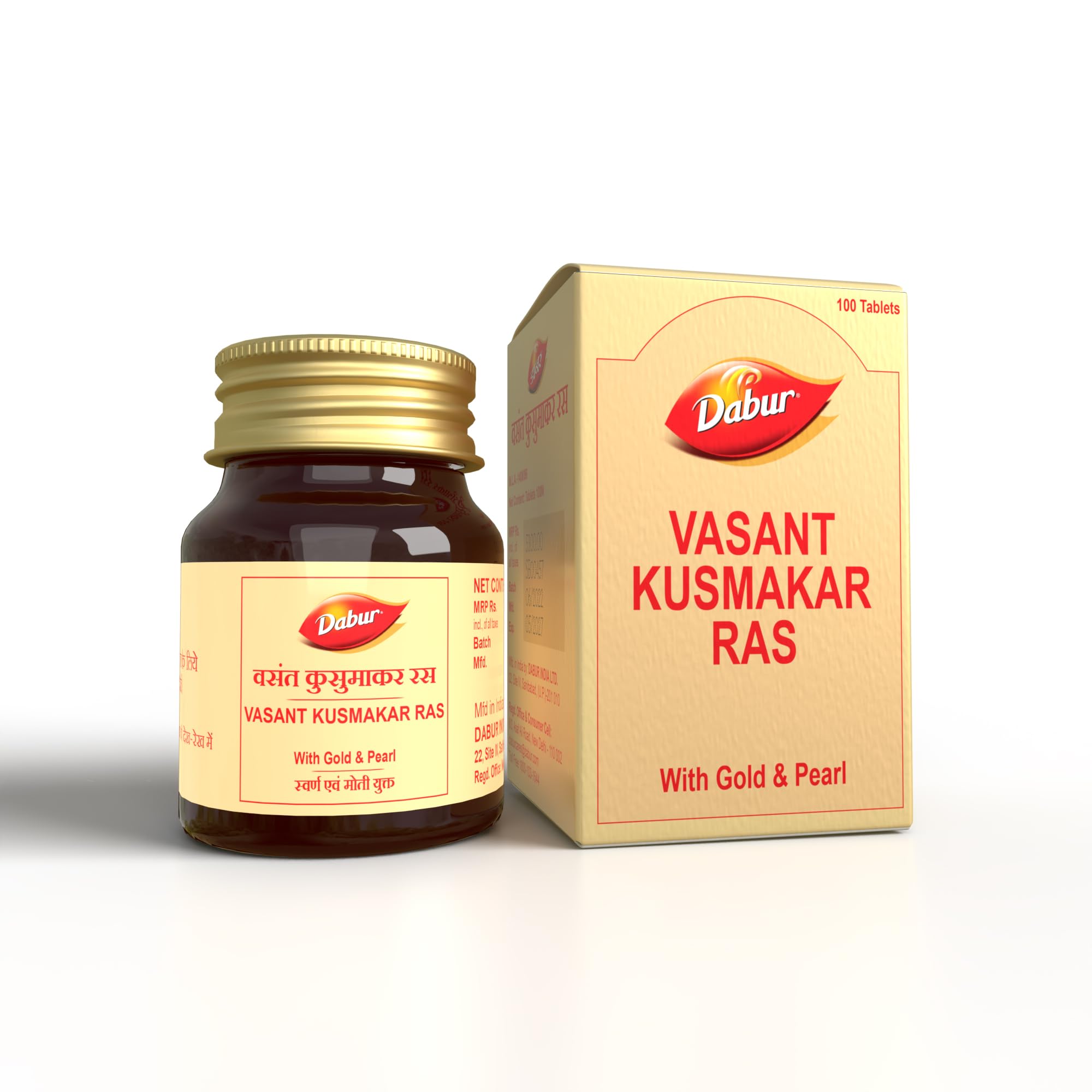 DABUR Ayurveda Vasant Kusumakar Ras with Gold and Pearl - 100 Tablets