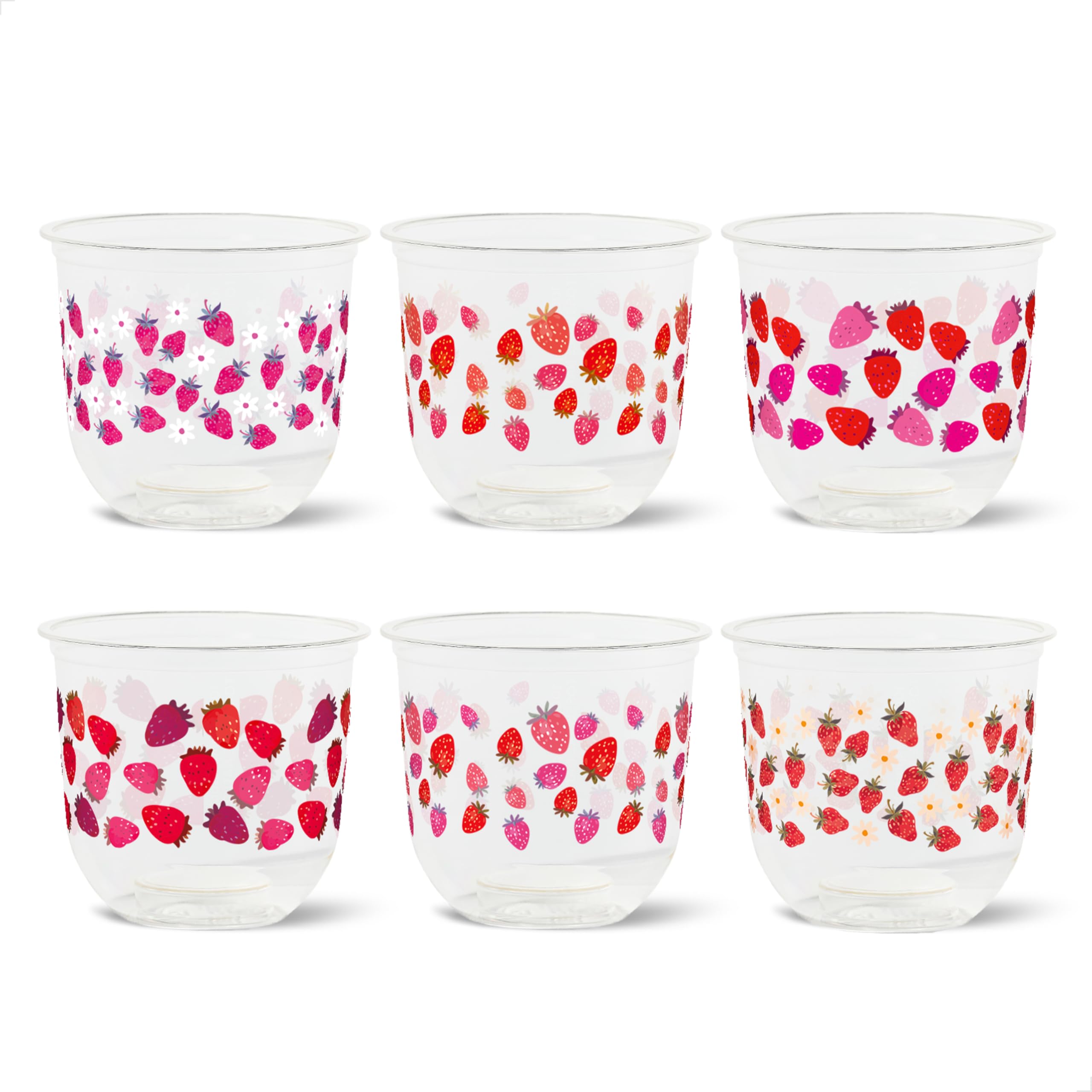 NATURAL 12oz Arc - Strawberry Bliss - Plant Based 98mm Cups - Plastic Alternative for Parties by TOSSWARE – 12 fluid_ounces, PLA, Strawberry Bliss, Pack of 24, Model Arc 12oz