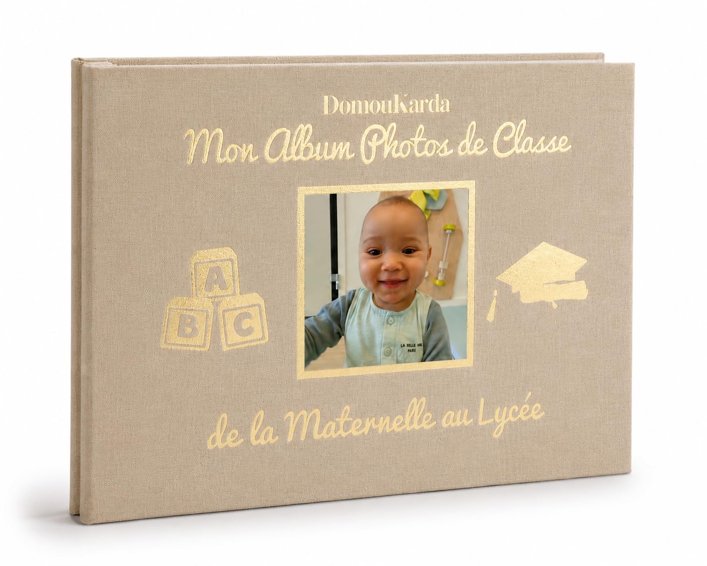 Album photos de classe PREMIUM dans sa box – Mon Album Photos de Classe de la maternelle au lycée – 98 pages – album photos scolaire enfant – stickers images et colles offerts – livre souvenir enfant