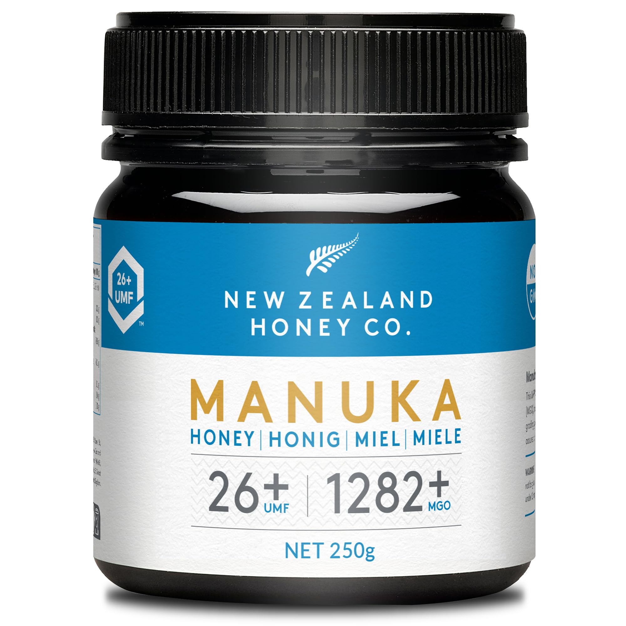 New Zealand Honey Co. Miele di Manuka MGO 1282+ / UMF 26+ | Attivo e lordo | Prodotto in Nuova Zelanda | 250g