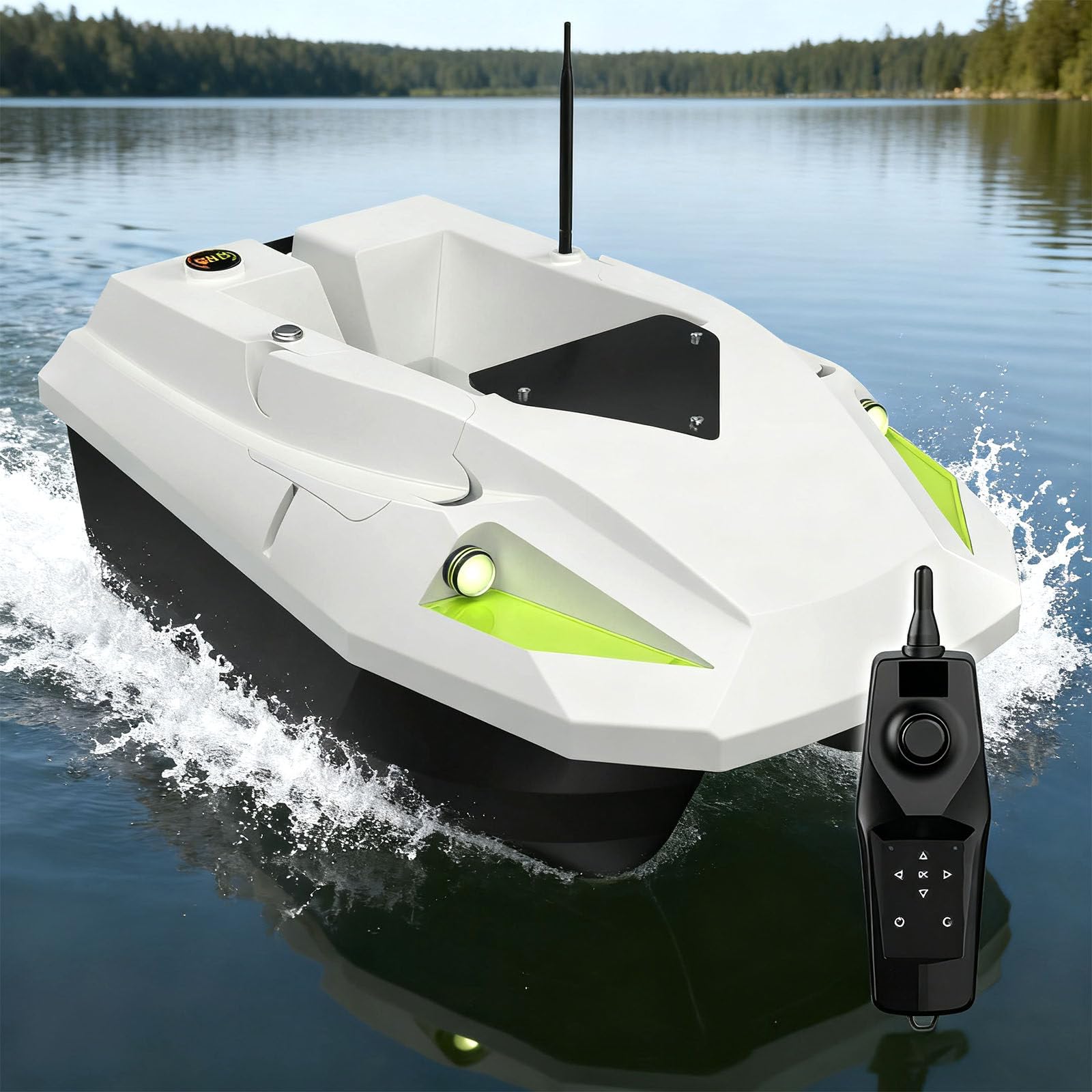 Yxyljoz Light 500M Rc Fishing Bait Boat - 2Kg Hopper, 100 Memory, Auto Return, Dual Battery, 3-Speed Control & Led For Lakes & Ponds - Ultimate Fishing Experience