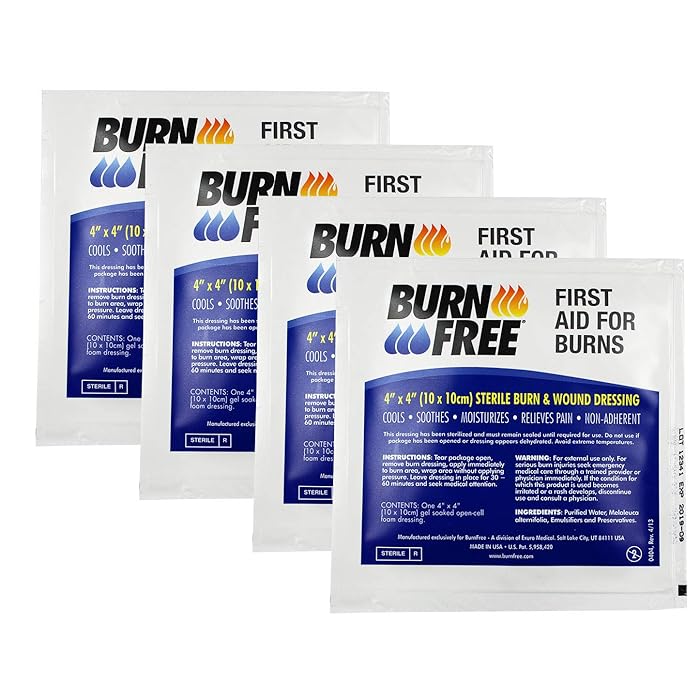 Buy Nateuiy Burn Free Pain Relieving Gel Dressing 4" x 4" Sterile Burn