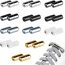 Hen 24 x Universal Adjustable No Tie Elastic Laces, Elastic Shoelace Shoes with Metal Closure, for All-Going Sports Shoes, Board Shoes (6 Colours), 1, One Size