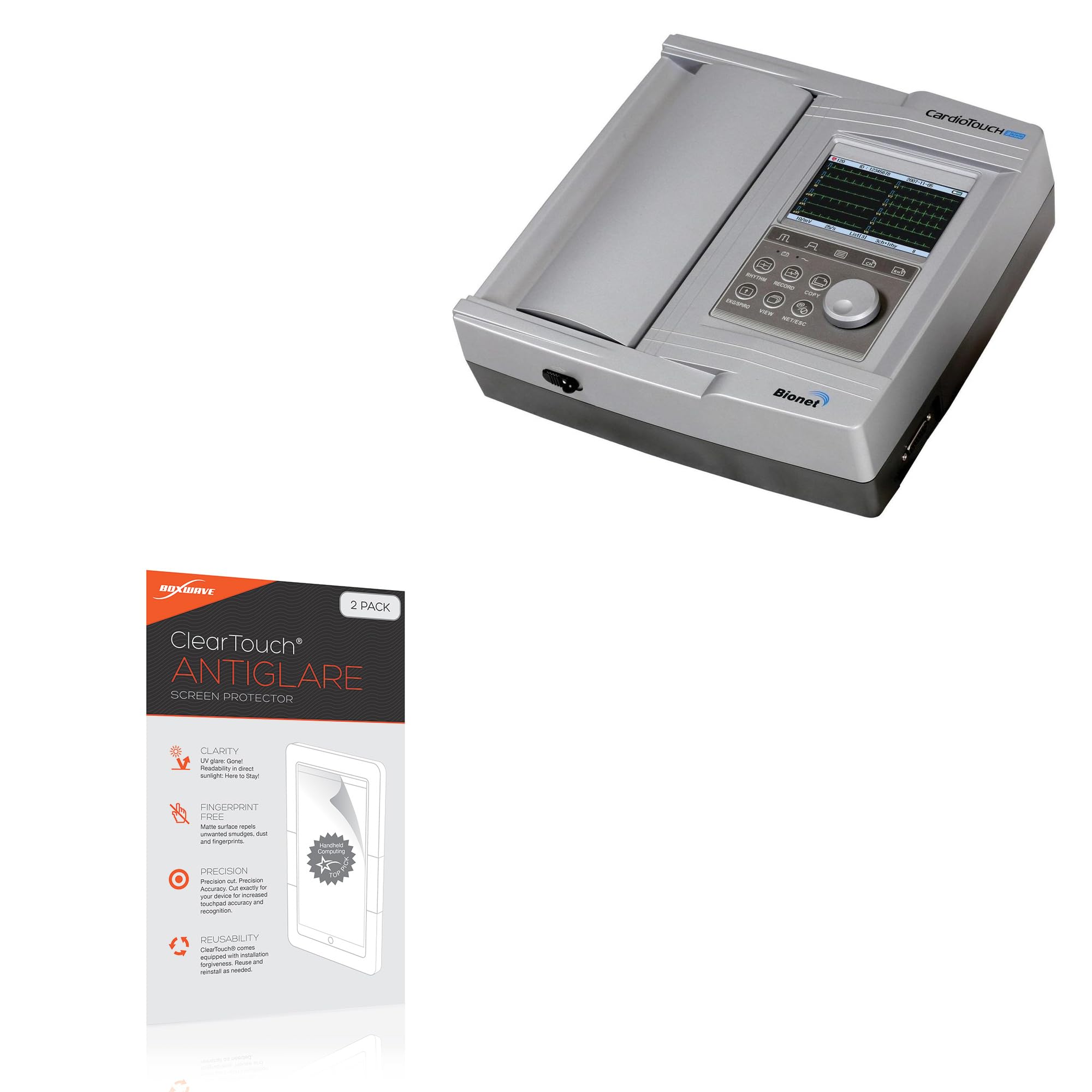 BoxWave Screen Protector Compatible with Bionet CardioTouch 3000 - ClearTouch Anti-Glare (2-Pack), Anti-Fingerprint Matte Film Skin