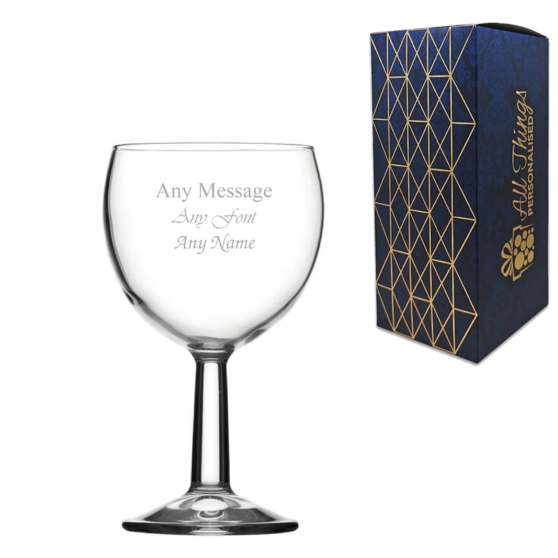 Copa de vino grabada personalizada de 197 ml, Regalos Personalizados, cualquier mensaje, para cualquier ocasión como cumpleaños, bodas, Navidad, Pascua, graduación, grabado en el Reino Unido