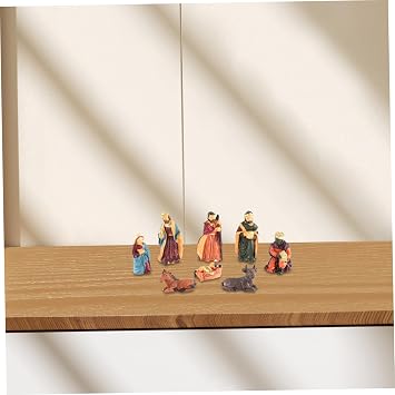 8PCS/Set Nativity Figures Resin Nativity Set with Baby Jesus and Animals Realistic Nativity Scene Christmas Decorations Christmas Nativity for Home Decor