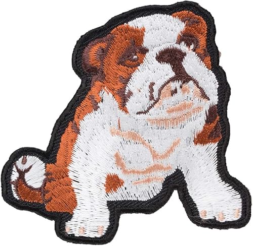 Parche para cachorros de bulldog sentado, parches de bulldog inglés, Bronceados Naturales