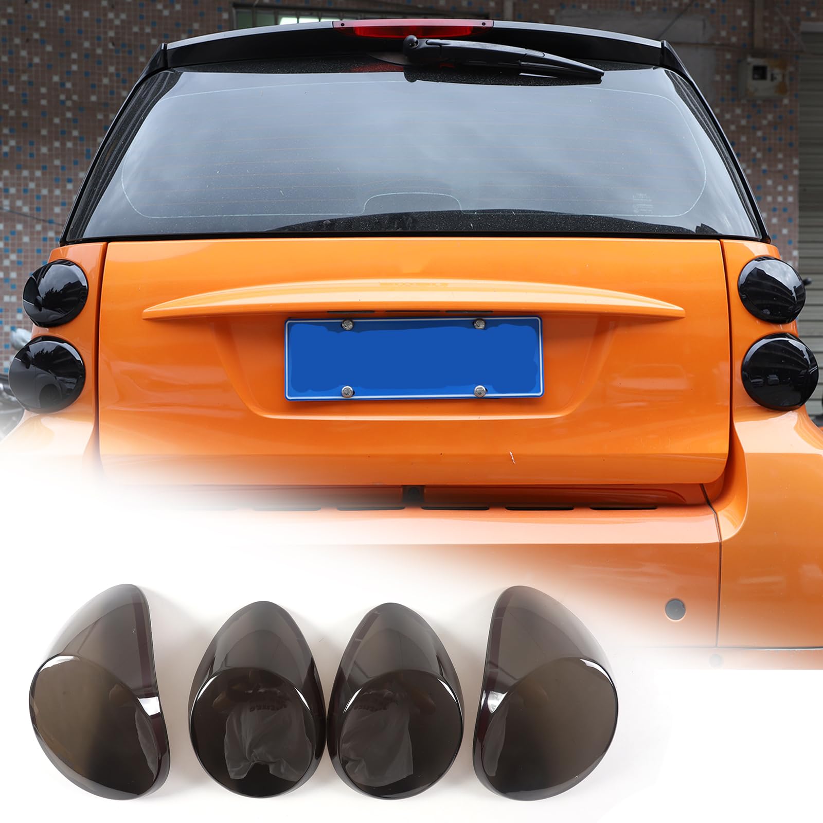 Auto-Rücklicht-Lampenabdeckung Rücklichtschutz Zierleiste Außendekoration Zubehör Kompatibel mit Benz Smart 451 Fortwo 2009-2015