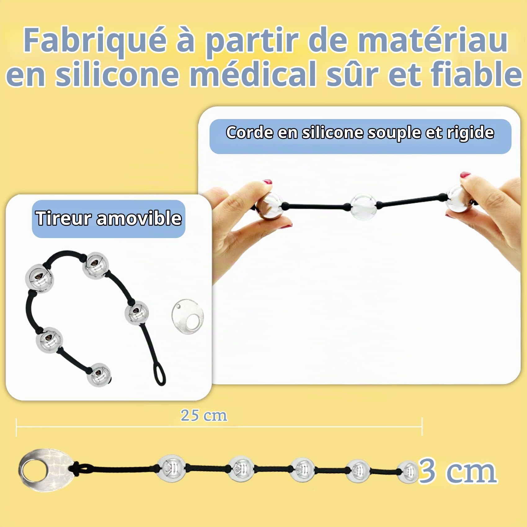 Boules Anales En Métal Plug Anal Pour Femme Entraînement Anal De Geisha Chaîne Anale Cordon Serrage Silicone Avec 5 Perles Homme Jouets Anaux Fétichistes Masturbateur