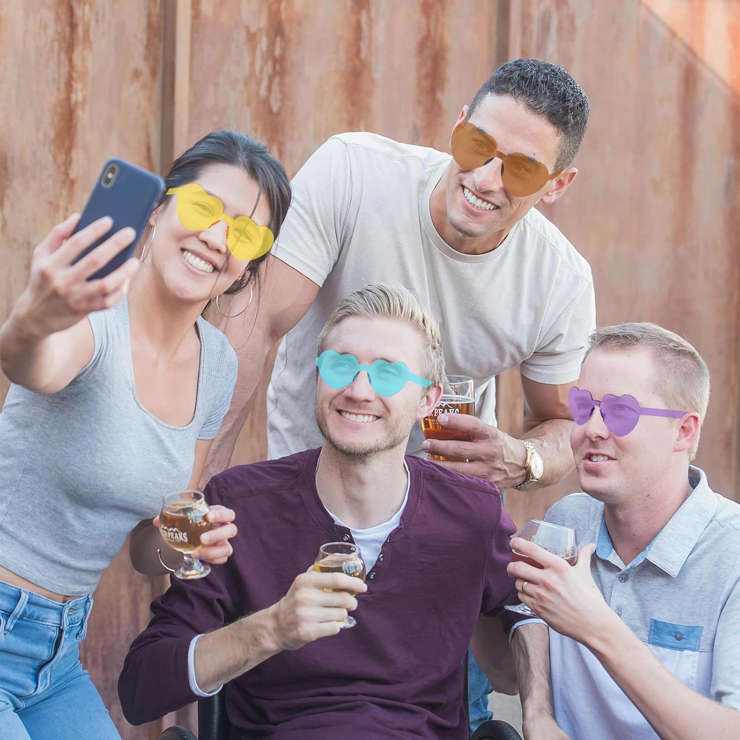 60 Pairs Heart Shaded Sunglasses, Rimless Candy Color Glasses Party Favors and Party Props for Kids Teens Adults - Image 7