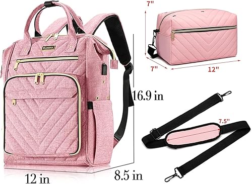 Vista 65 de Mochila para tejer, bolsa de ganchillo, organizador de hilo con puerto de carga USB, regalos de Navidad, bolsa de almacenamiento de punto de viaje