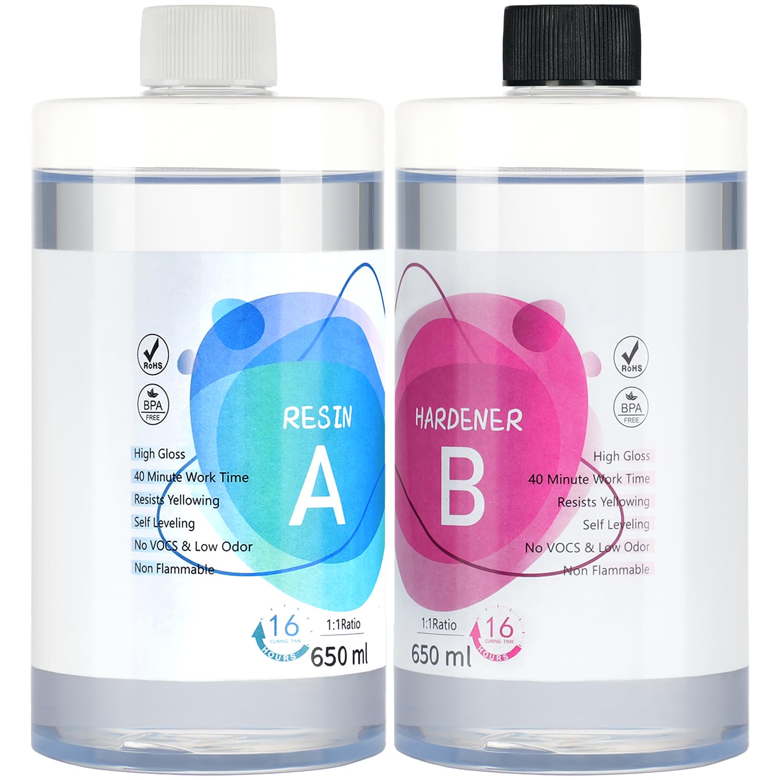 1300ml Epoxy Resin Kits for Beginners - Crystal Clear Epoxy Resin Kit with Mixing Sticks and Cups, 2 Part Resin for Craft, Casting, Tabletop, Jewelry Making and Coating