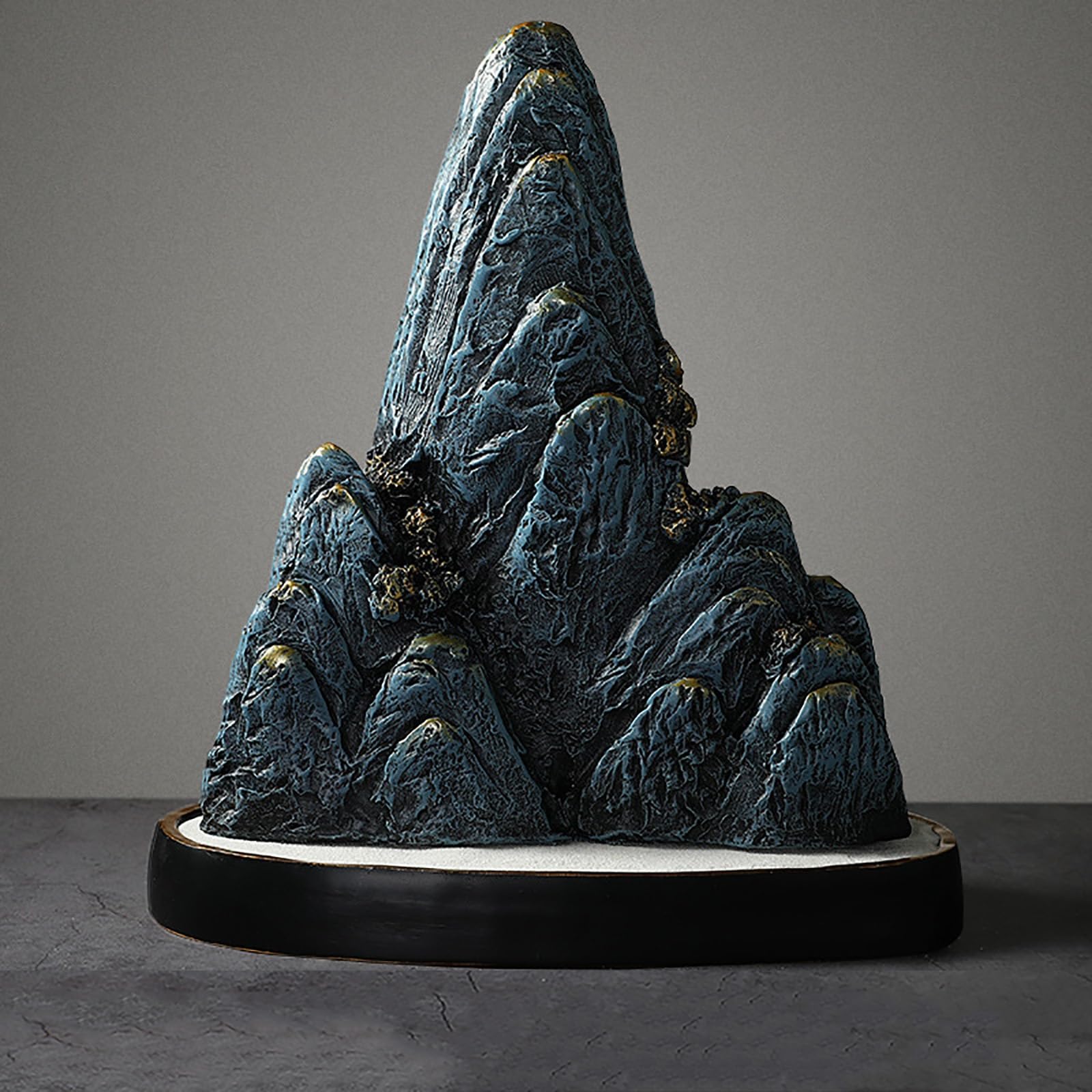 Dytartzx Rockery Statue Mountain Figurine Mountain Rockery Decor, Resin Rockery Handicraft Furnishing Sculptures with Base, Rockery Mountain Desktop Ornament for Home &