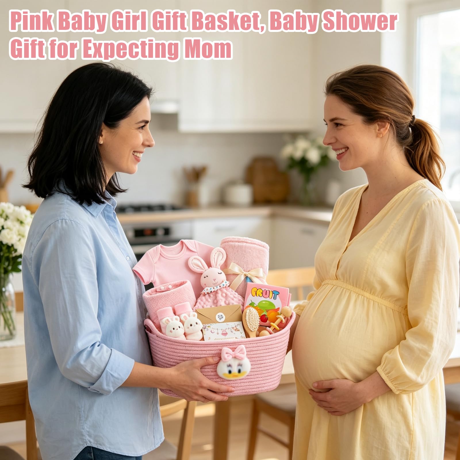 Set Regalo Neonato Femmina 10 Pezzi Regalo Nascita | con Copertina Bebè Peluche Doudou Sonaglio Libro in Tessuto Body Bavaglino e Calzini Perfetto per Baby Shower Battesimo