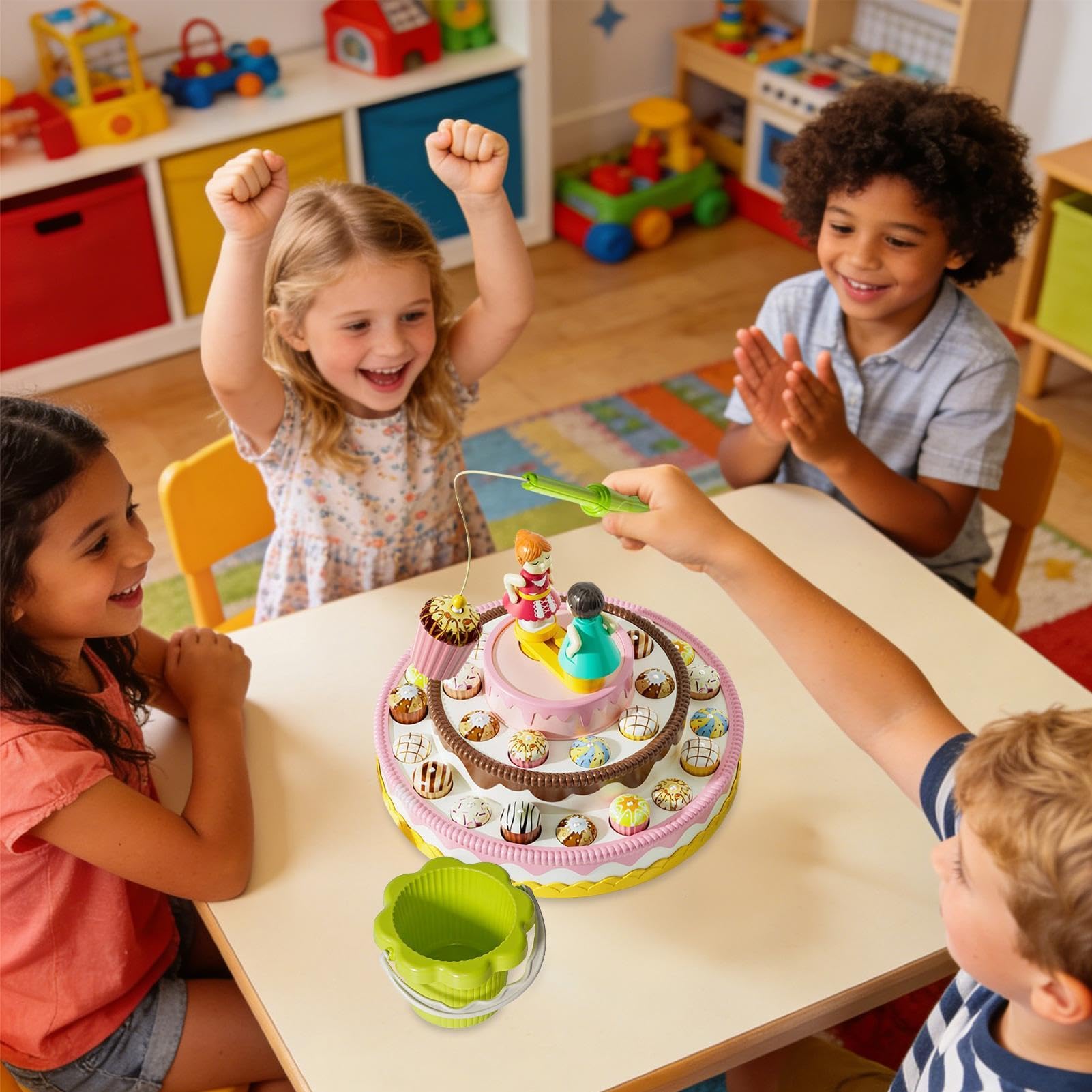 da pesca per bambini, torta musicale elettrica, girevole, con attività | Gioco da tavolo da pesca per interazione genitori e figli prescolari, giardino d'infanzia, casa, piscina e