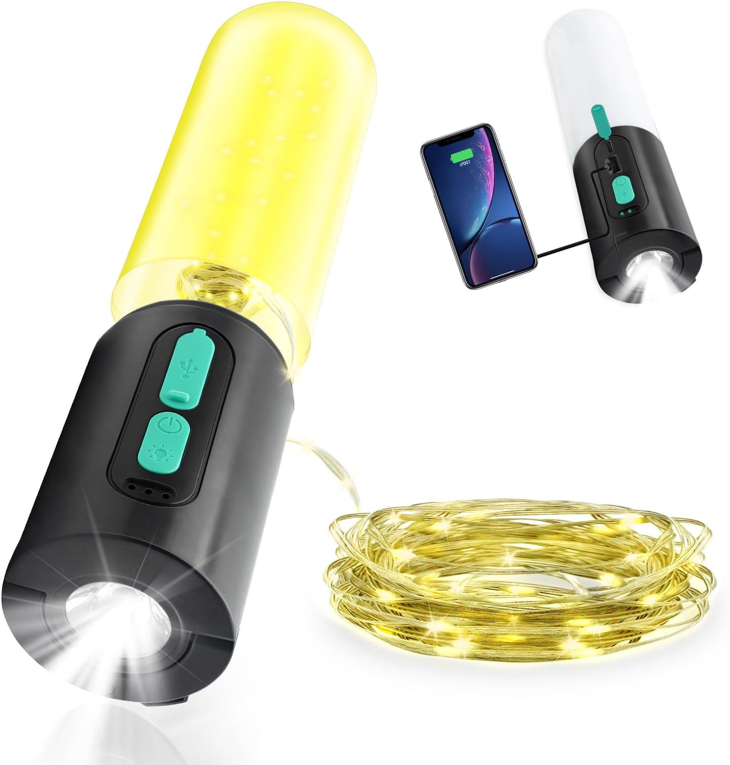Fistone Solar Coil Camping Light, Rechargeable Camping Lights