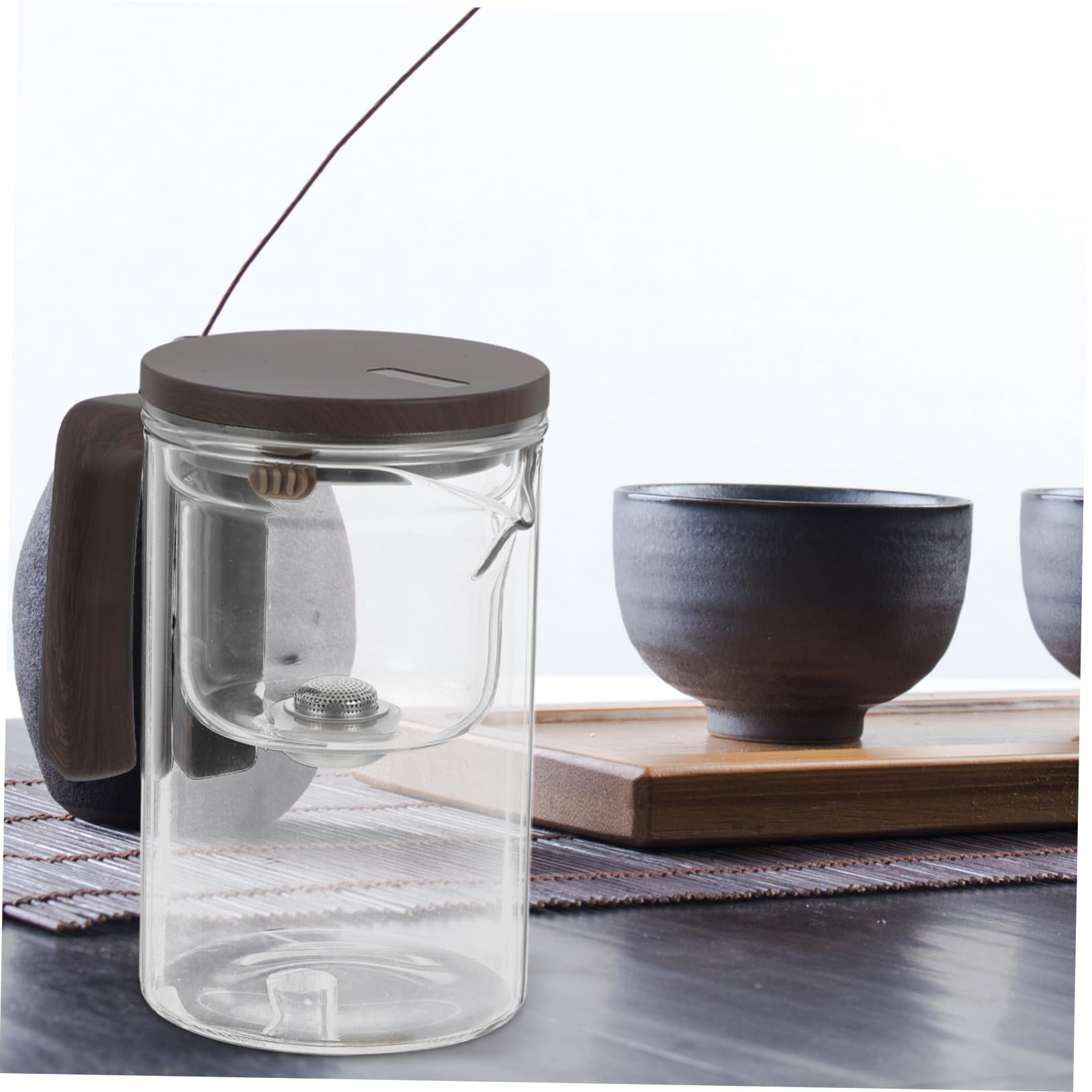 ULTECHNOVO Glas-teekanne mit Teesieb Fassungsvermögen für Losen Tee und Blumen Handgefertigt Inklusive Edelstahl-sieb für Teeblatttrennung