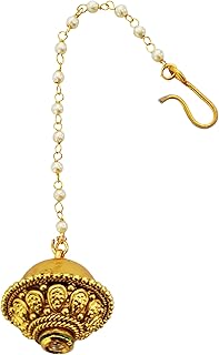 mehrunnisa Traditional Rajasthani Kundan & Crystals Borla Maang Tikka-picture-16