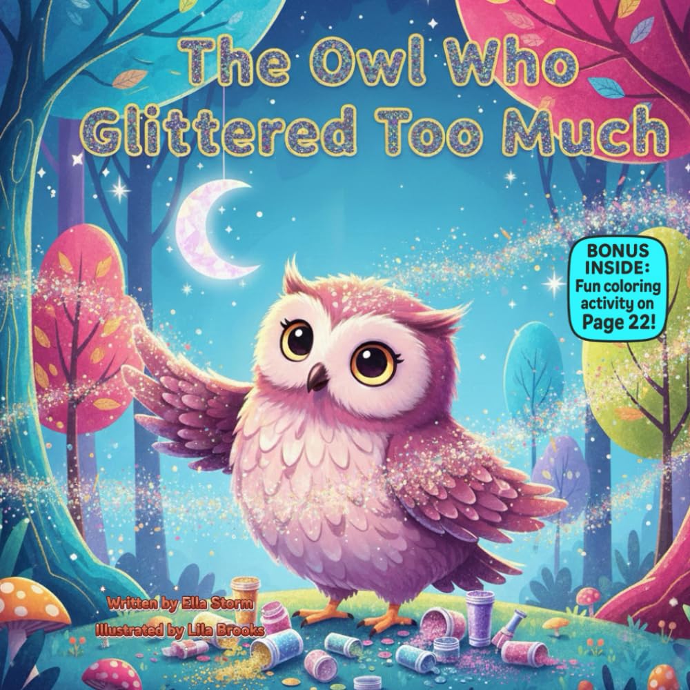 The Owl Who Glittered Too Much: A Sparkly Rhyming Picture Book About Balance, Confidence, and Being Yourself