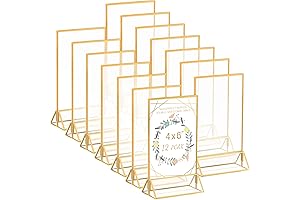 4x6 Acrylic Gold Sign Holder - Double Sided Picture Frames