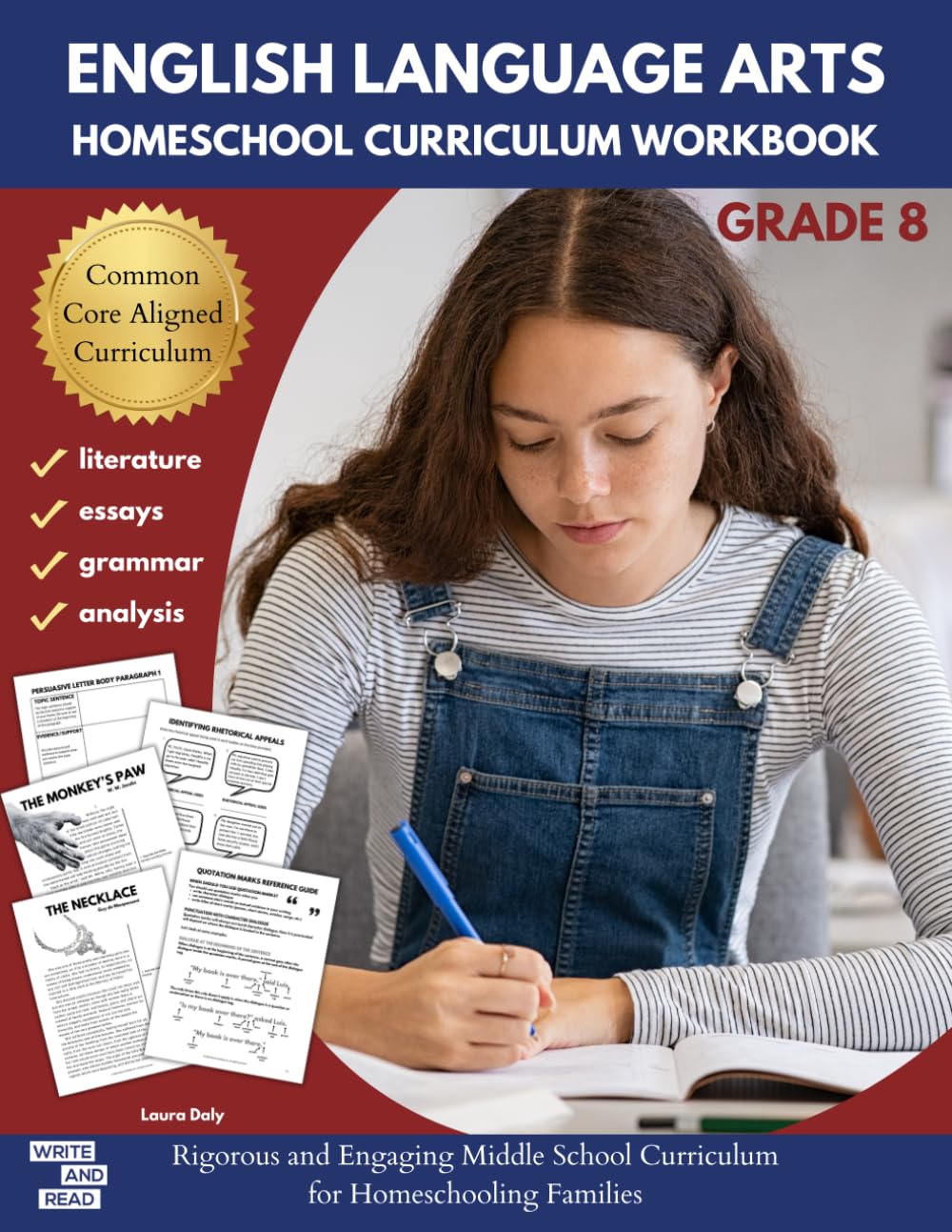 English Language Arts Homeschool Curriculum Workbook Grade 8: Rigorous and Engaging Middle School Curriculum for Homeschooling Families (English Language Arts Homeschool Curriculum Workbooks) Paperback – 12 Jun. 2024