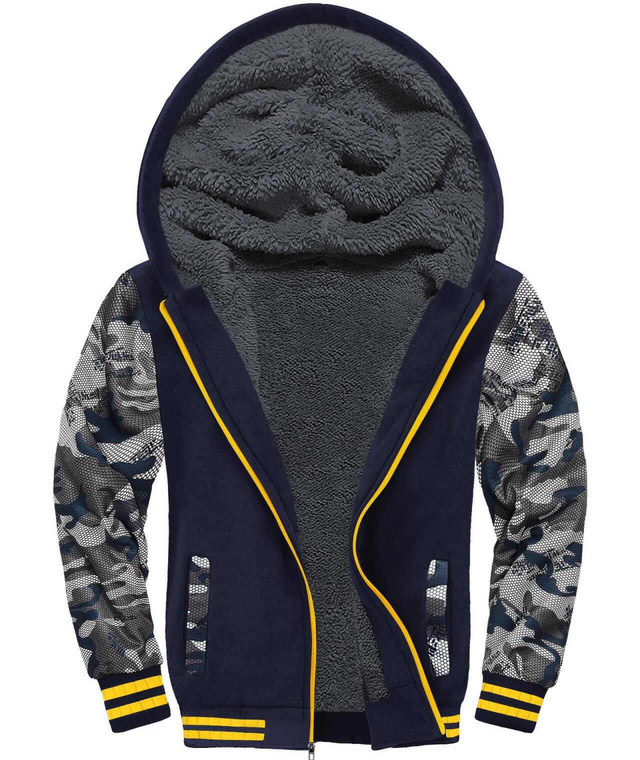 SWISSWELL Boys Fleece Jacket Sherpa Lined Zip Up Hoodie for Kids