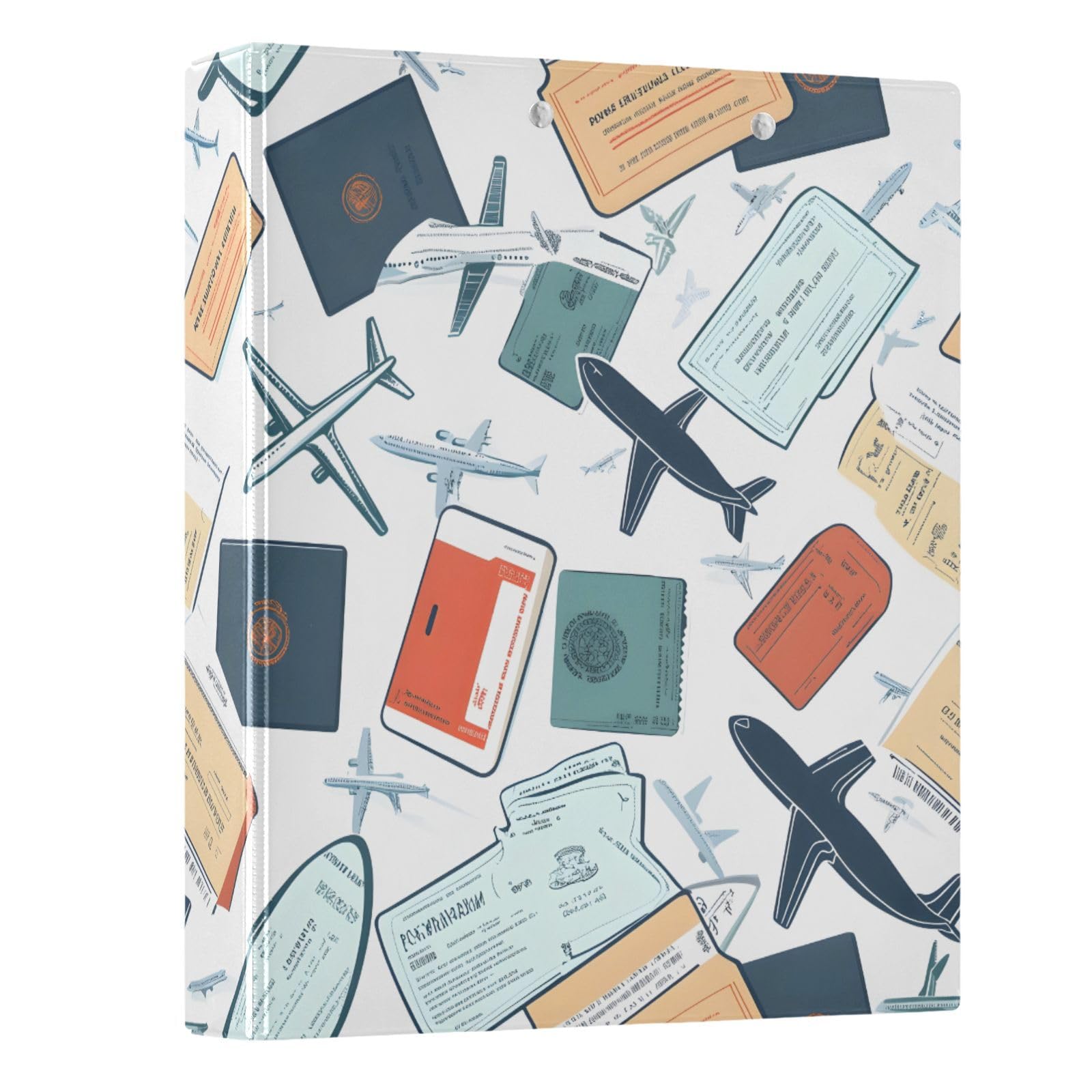 3 Ring Binder Passports Airplane 1.5 inch Binders Three Ring Binders