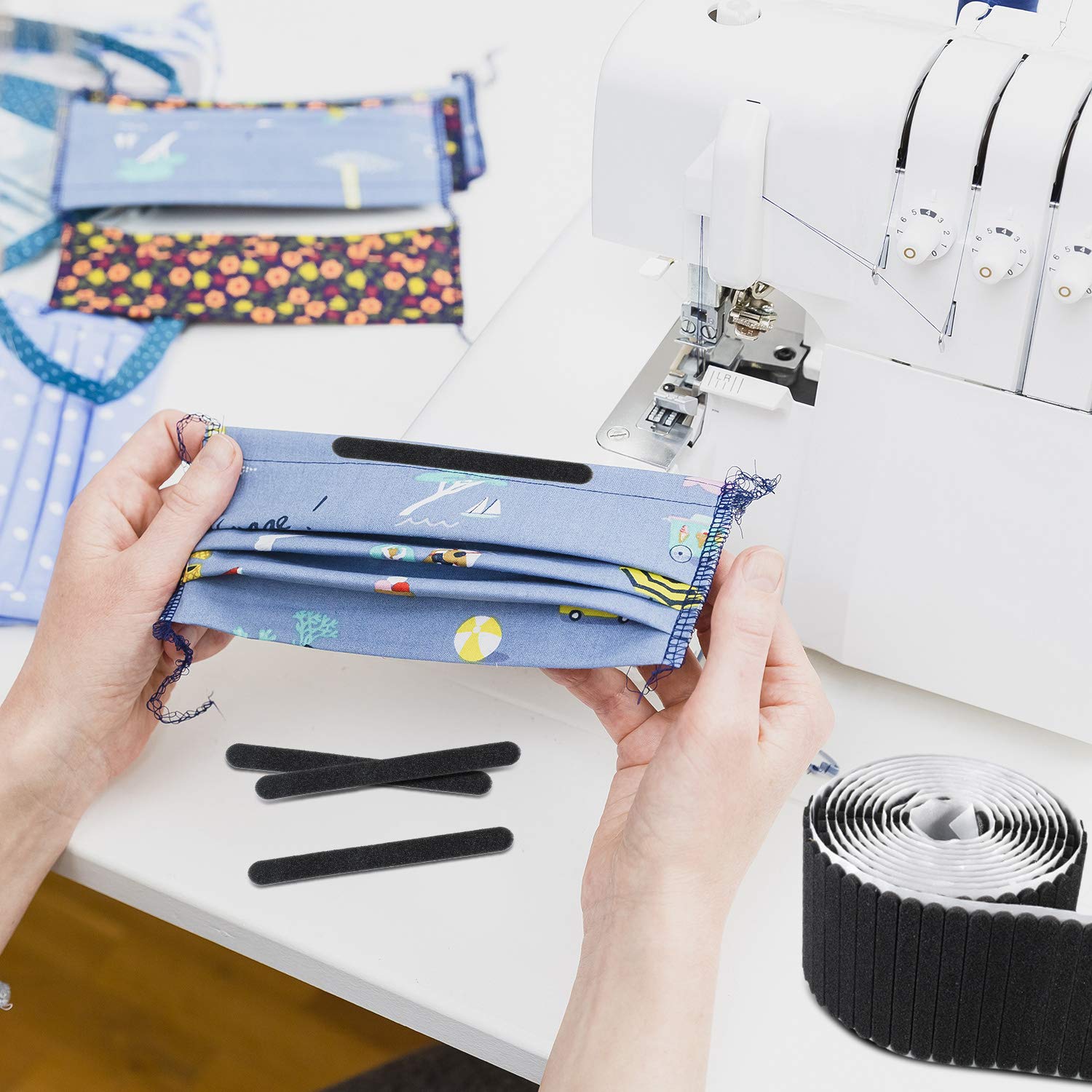 300 Stücke Nasen Brücken Pad Schwamm Nasen Brücken Schaum Kissen Anti-Beschlag Schwamm Streifen für DIY Gesicht Streifen Draht Nähen Handwerk, Schwarz