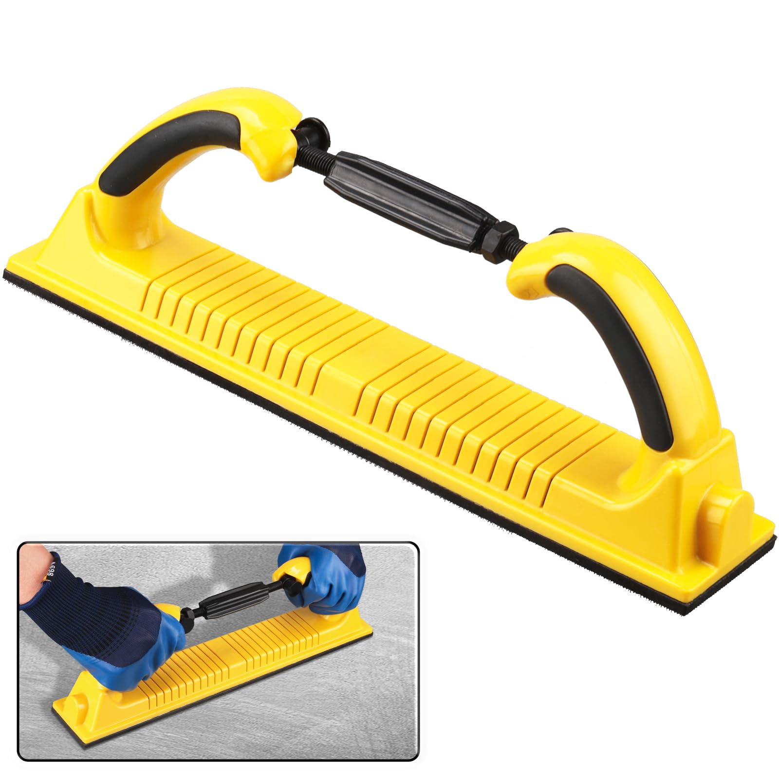 Handschleifer, 70 x 400mm Handschleifblock, Flexibel Ohne Staublöcher Rigips Schleifer, Schleifklotz Werkzeug, Profi Handschleifer Trockenbau, für Staubabsaugung Schleifen