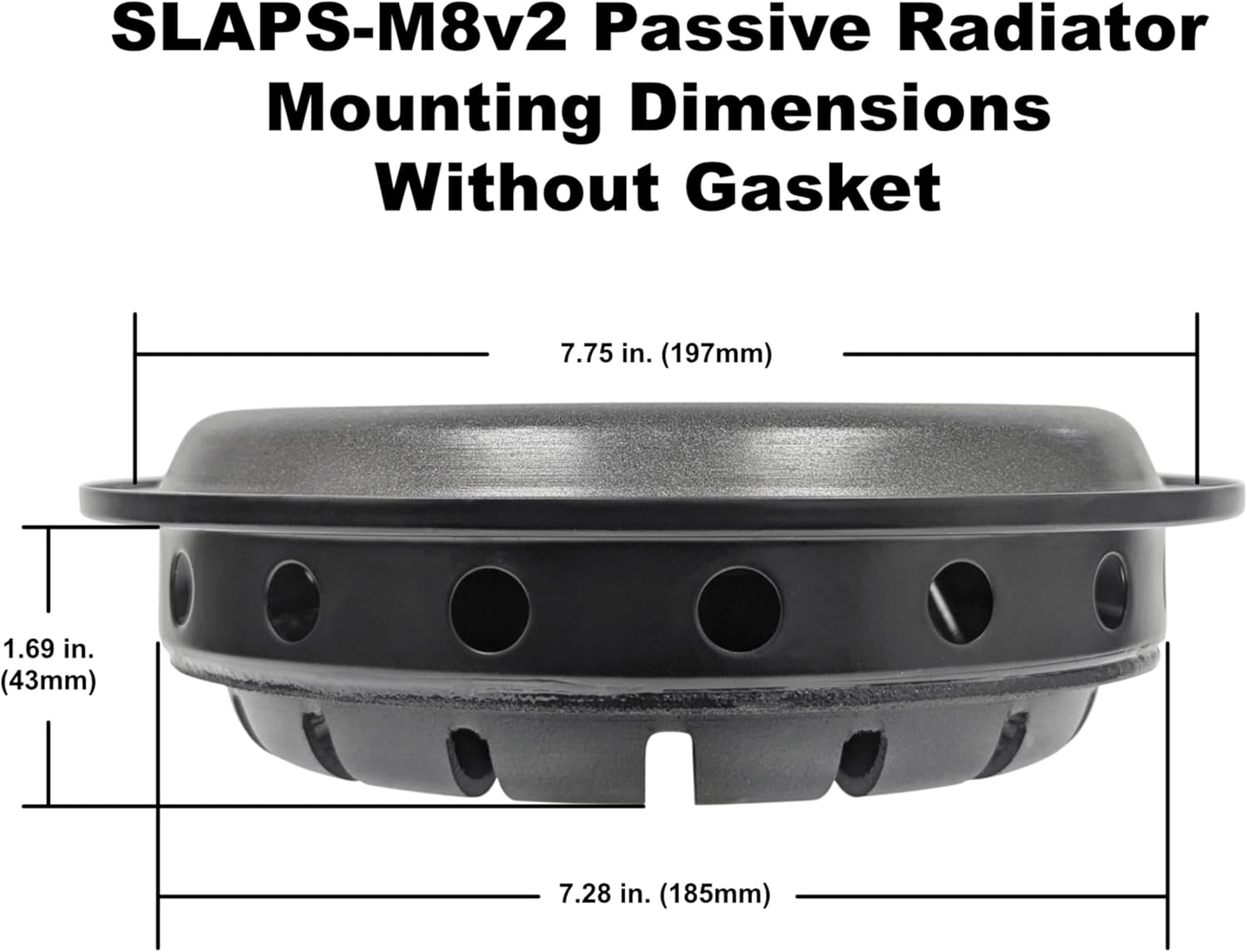 Mounting dimensions of the SLAPS-M8v2 without gasket