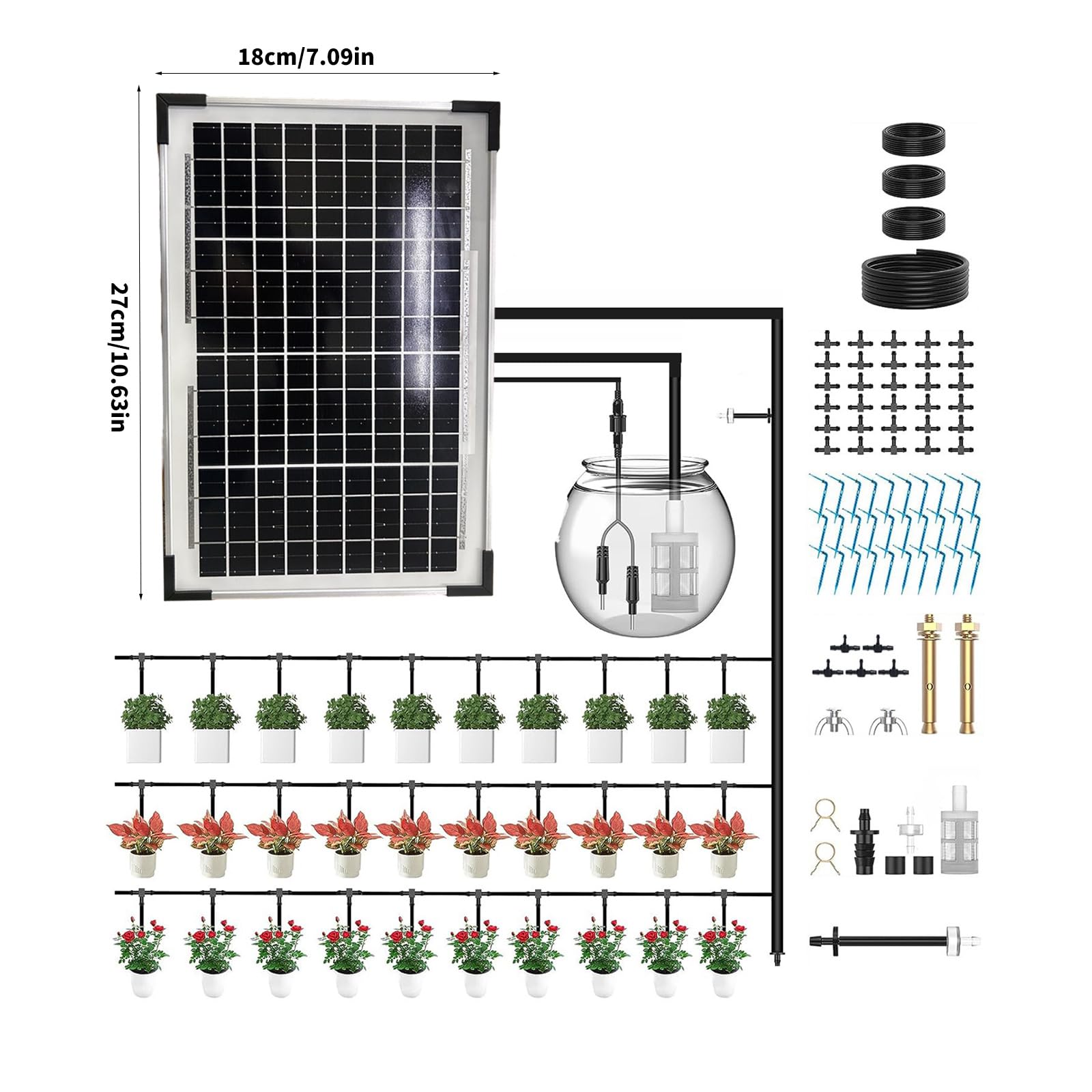 Solución de riego automático con Temporizador de 30 Minutos para Estructura de riego amigable con Cuidado del jardín del hogar