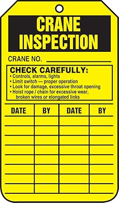 Accuform TRS303CTP PF-Cardstock Inspection Record Tag, Legend